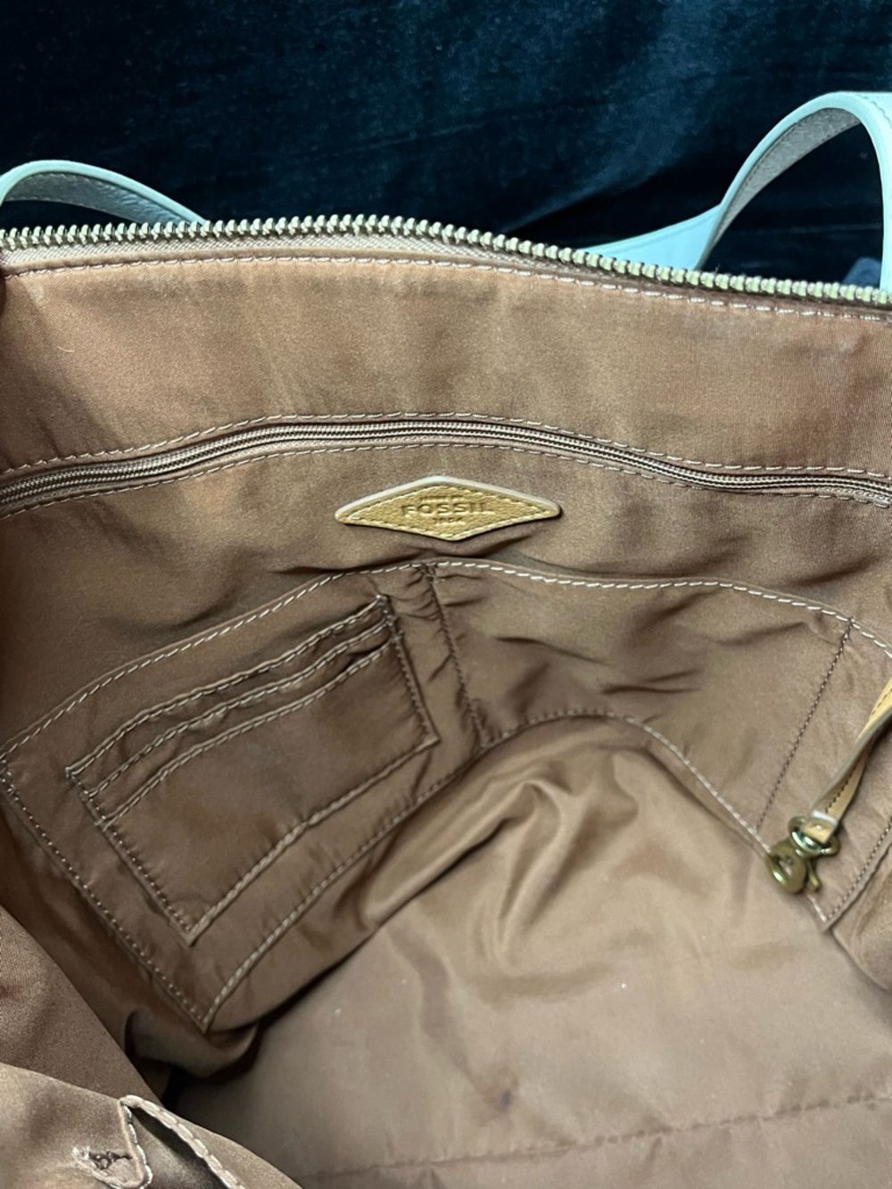 Fossil Sydney Litehide Leather Patchwork Tote - image 10